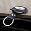Close up of the Navy Blue with Red Detail Leather Apple AirTag Holder Keyring