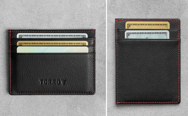 Front and Back views of the TORRO Leather card holder