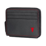 Leather Zipped Coin Purse/Wallet (with Card Holder)