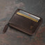 Front of the Dark Brown Leather Coin Purse with Card Holder with 3 card slots