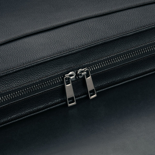 Zipped Black Leather A4 Conference Folder