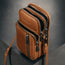 Tan Leather Phone Bag with iPhone and Passport