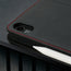 Camera cutout on the Black Leather (with Red Stitching) Case for iPad Air