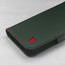 Green (with Red Stitching) Leather Folio Stand Case for iPhone 14 Pro