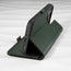 Integrated stand function of the Green (with Red Stitching) Leather Folio Stand Case for iPhone 14 Pro
