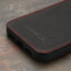 Black with Red Detail Leather Bumper Case for iPhone 15
