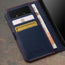 Card slots inside the Navy Blue Leather Wallet Case for iPhone 15 Plus