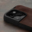 Camera cutout on the Dark Brown Leather Bumper Case for iPhone 15 Pro