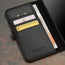 Card slots inside the Black Leather Wallet Case for iPhone 15 Pro Max