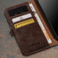 Card slots inside the Dark Brown Leather Wallet Case for iPhone 15 Pro Max