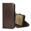 Dark Brown Leather Wallet Case for iPhone 15 Pro Max