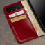 Card slots inside the Red Leather Wallet Case for iPhone 15 Pro Max