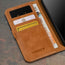 Card slots inside the Tan Leather Wallet Case for iPhone 15 Pro Max