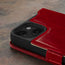 Camera cutout of the Red Leather Wallet Case for iPhone 15