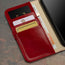 Card slots inside the Red Leather Wallet Case for iPhone 15