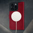 Crimson Leather Case for iPhone 16 Pro