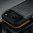 Camera cutout on the Black Leather Detachable Case for iPhone 17 Pro