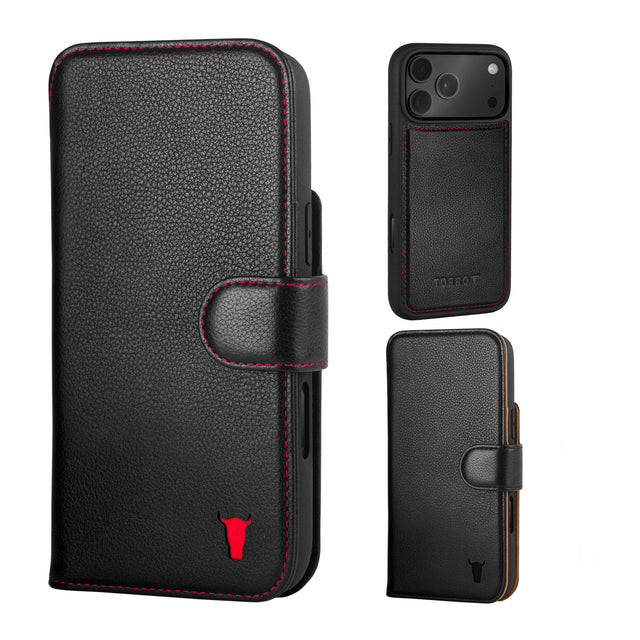 iPhone 17 Pro Detachable Wallet Case + Extra Cover Bundle (Mix and Match Leathers & Colours)