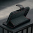 Stand function of the Black with Red Detail Leather Detachable Case for iPhone 17 Pro Max