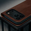 Camera cutout on the Dark Brown Leather Case for iPhone 17 Pro