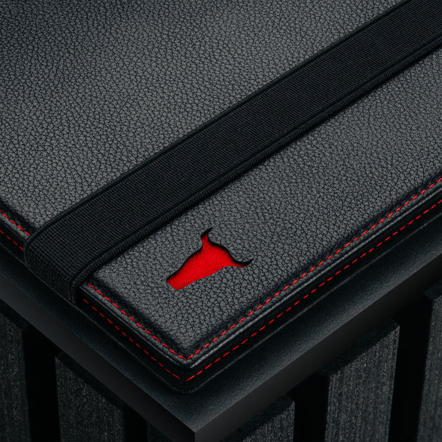 Black Leather (with Red Stitching) A4 Notebook Cover