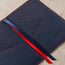 Microfibre lining of the Navy Blue Leather (with Red Stitching) Passport holder