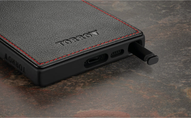 Galaxy S23 Ultra Leather Bumper Case Feature Focus