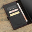 Card slots inside the Black with Red Detail Leather Wallet Case for Samsung Galaxy S24 Ultra