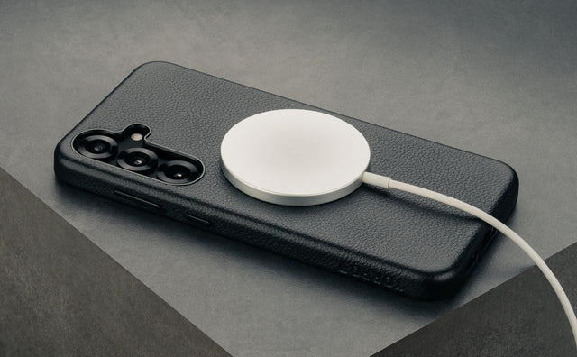 Galaxy S25 Leather Bumper Case (Qi2/MagSafe Charging Compatible) Feature Focus