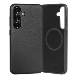 Black Slimline Leather Bumper Case for Galaxy S25+