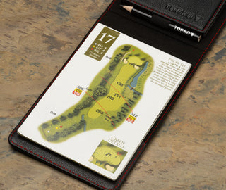 Inside of the Black with Red detail  Golf Scorecard Holder and Yardage Book Cover