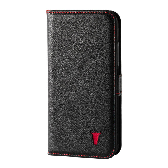 Main - Black Leather (with Red Stitching) Stand Case for Galaxy S20 FE 5G