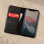 Interior view of the Black Leather (with Red Stitching) Stand Case for iPhone XR