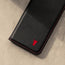 Black Leather (with Red Stitching) Stand Case for iPhone XR