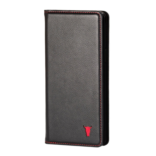 Black Leather (with Red Stitching) Stand Case for iPhone 6/6S