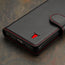 Black with Red Stitching Leather Folio Case for Google Pixel 7 Pro