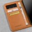 Card slots inside the Tan Leather Stand Case for iPhone 11