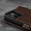 Camera cutout of the Dark Brown Leather Stand Case for iPhone 12 Pro Max