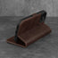 Stand function of the Dark Brown Leather Stand Case for iPhone 12 Pro Max