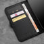 Card storage in the Black Leather Stand Case for iPhone 12 Pro