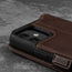 Camera cutout of the Dark Brown Leather Stand Case for iPhone 12 Pro