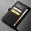 Card slots on the inside of the Black Leather Phone Case for iPhone 13 Pro