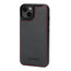 Black (with Red Stitching) Leather Bumper Case for iPhone 14 Plus