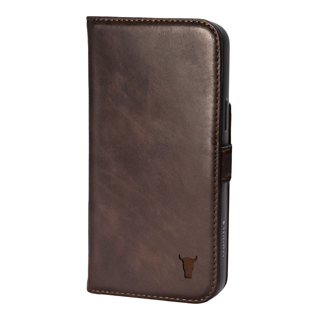 Dark Brown Leather Folio Case (MagSafe) for iPhone 14 Plus