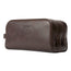Dark Brown Leather Wash Bag