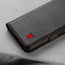 Close up of the Black Leather with Red Stitching Phone Case for Samsung Galaxy S22 Plus