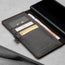 Internal credit card slots in the Black Leather (with Red Stitching) Case for Samsung Galaxy S22 Ultra
