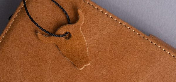 Tan Leather Bulls Head Cutout