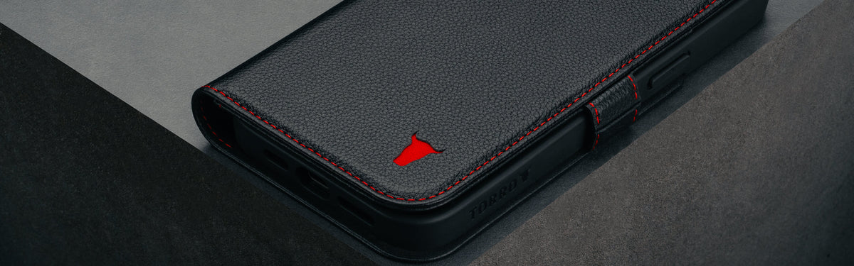 Custodia Portafoglio In Vera Pelle TORRO Per IPhone 13 Mini – Con Cavalletto E 3 Slot Carte, Marrone Scuro, Antiurto