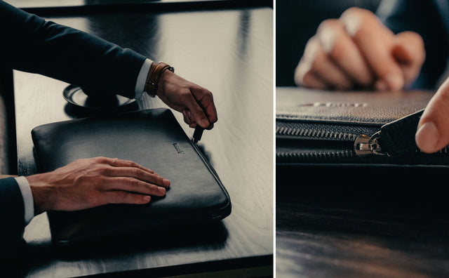 Leather Laptop Sleeve with Zip Closure (for 13